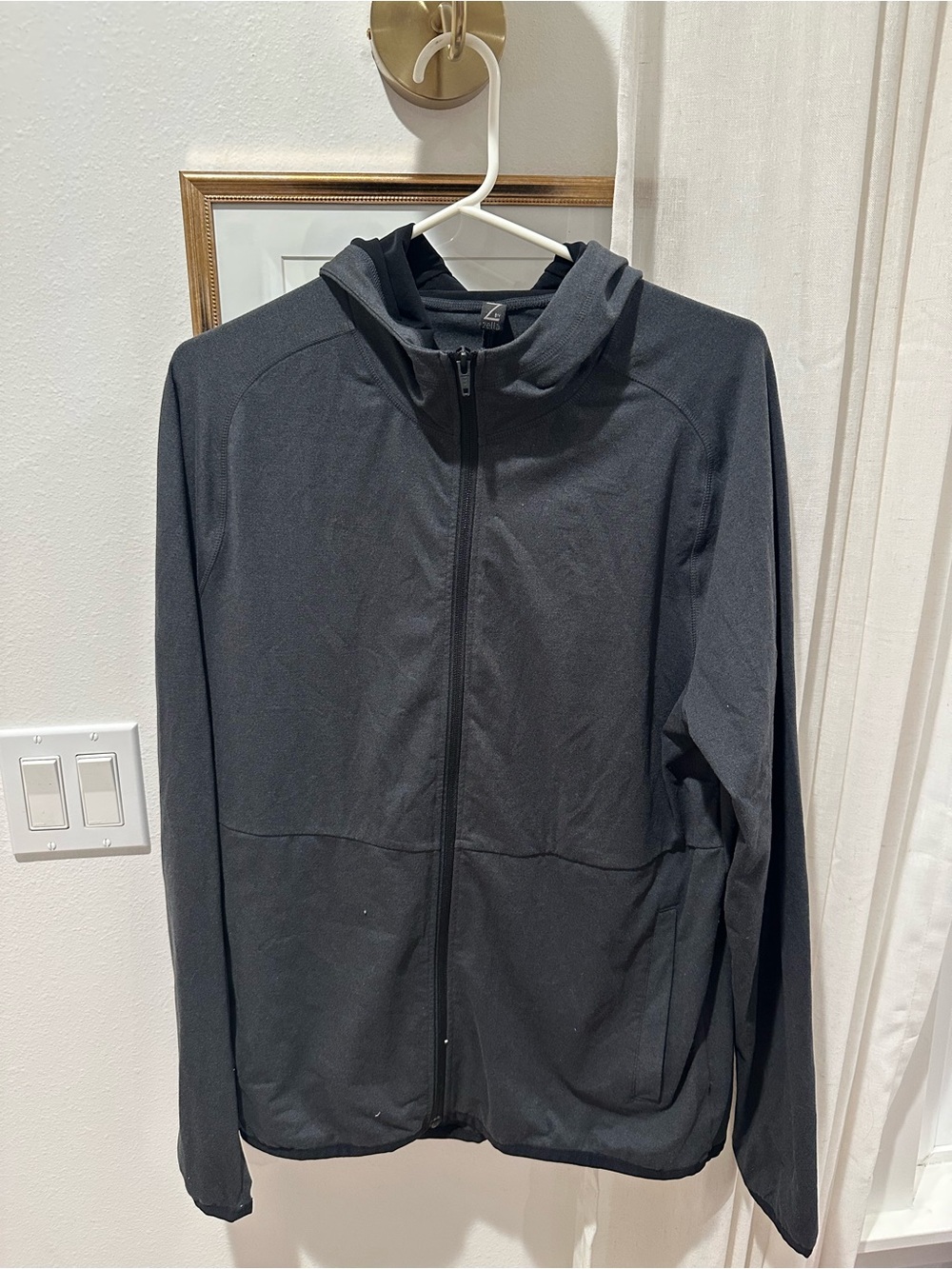 Zella Men's Dark Grey Lightweight Hooded Shirt Jacket